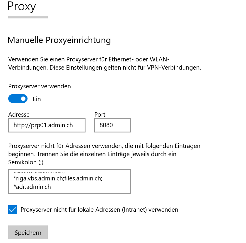 Proxyeinstellungen ELNB